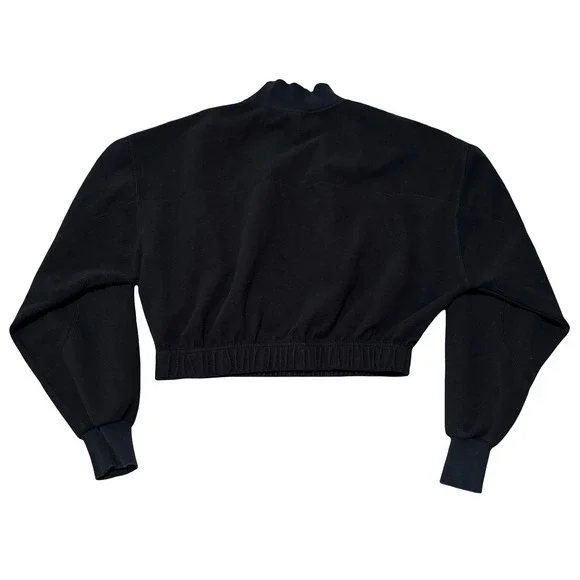 Reebok Women's 1/4 Zip Cropped Pullover Fleece Sweatshirt Size Medium 21 x 19.5 - Picture 2 of 5